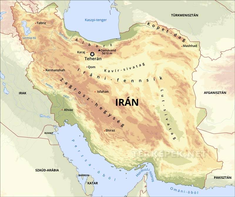 Irán térkép